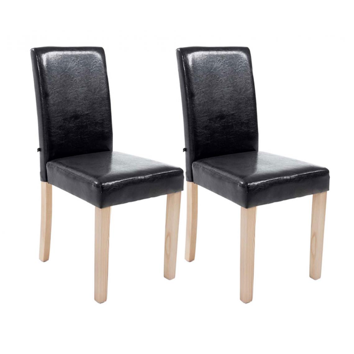 Icaverne - Chic Lot de 2 chaises de salle à manger serie Rabat natura couleur noir - Chaises