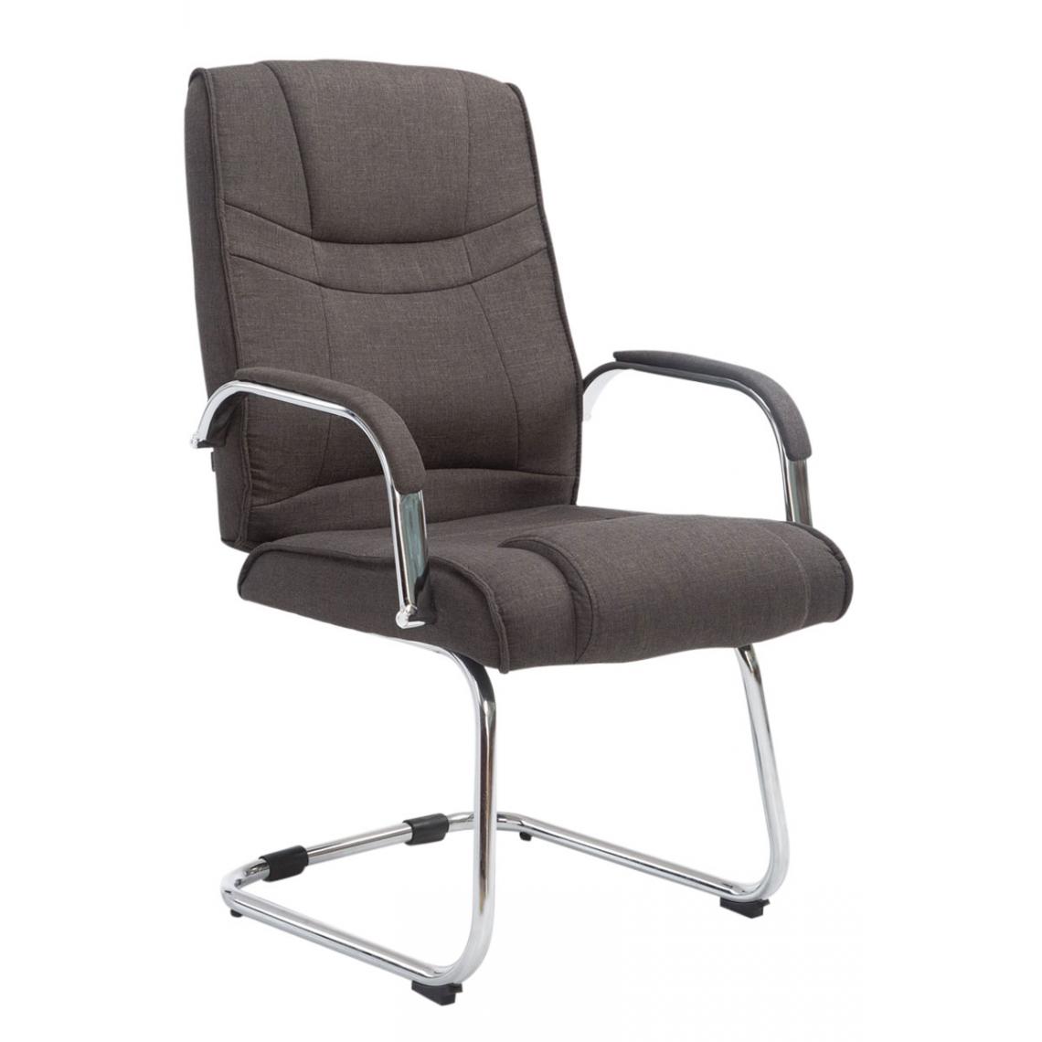 Icaverne - Moderne Chaise visiteur en tissu categorie Budapest couleur gris foncé - Chaises