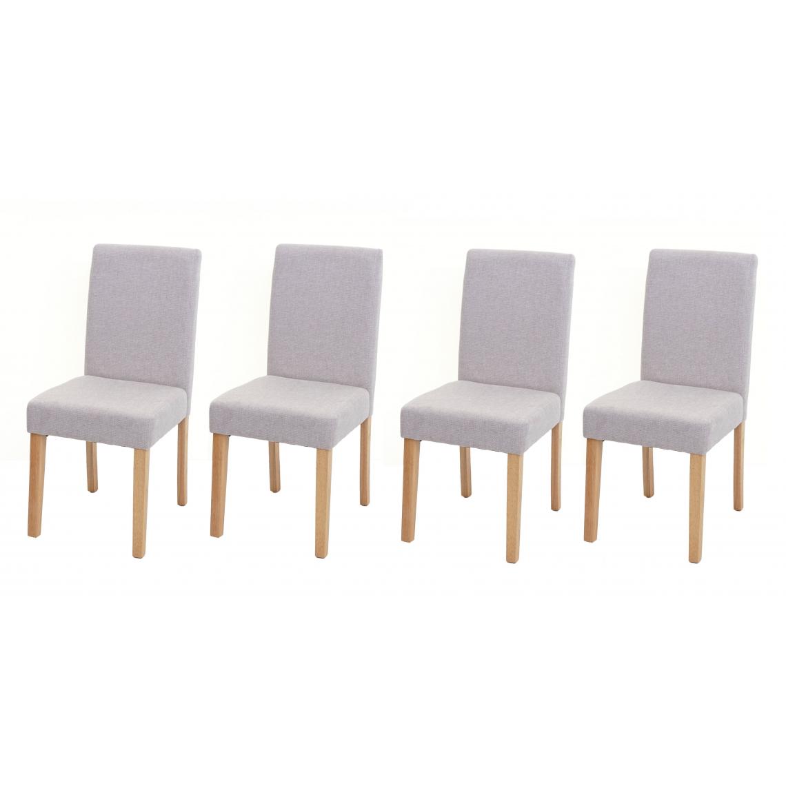 Decoshop26 - Lot de 4 chaises de salle à manger en tissu crème pieds clairs CDS04561 - Chaises