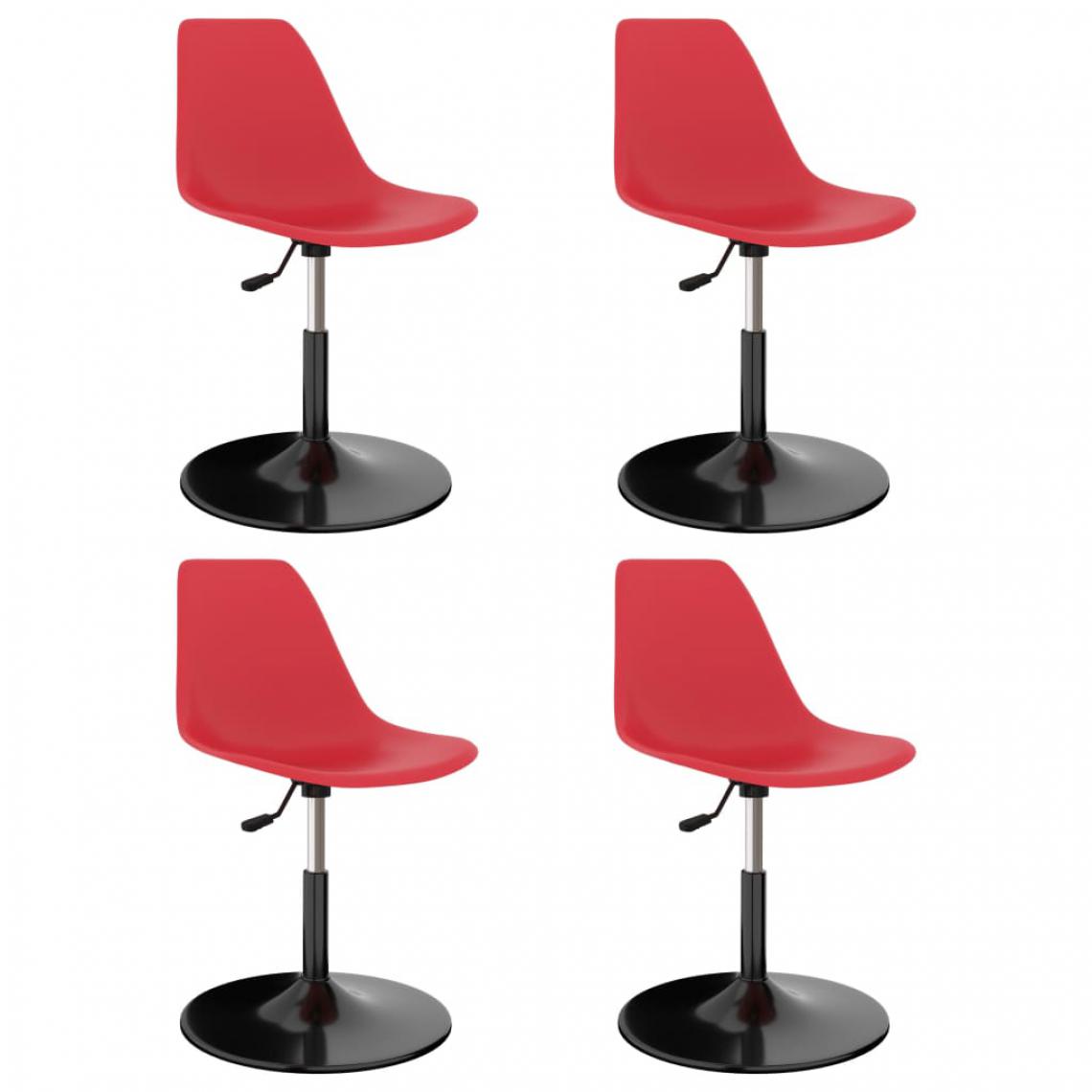 Chunhelife - Chunhelife Chaises de salle à manger pivotantes 4 pcs Rouge PP - Chaises