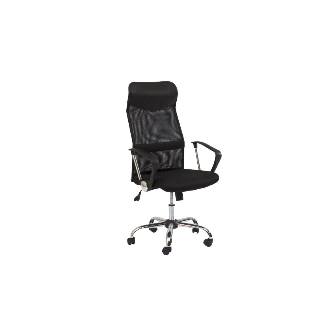 Ac-Deco - Chaise de bureau à roulettes - Q025 - 62 x 50 x 107 cm - Tissu - Noir - Chaises