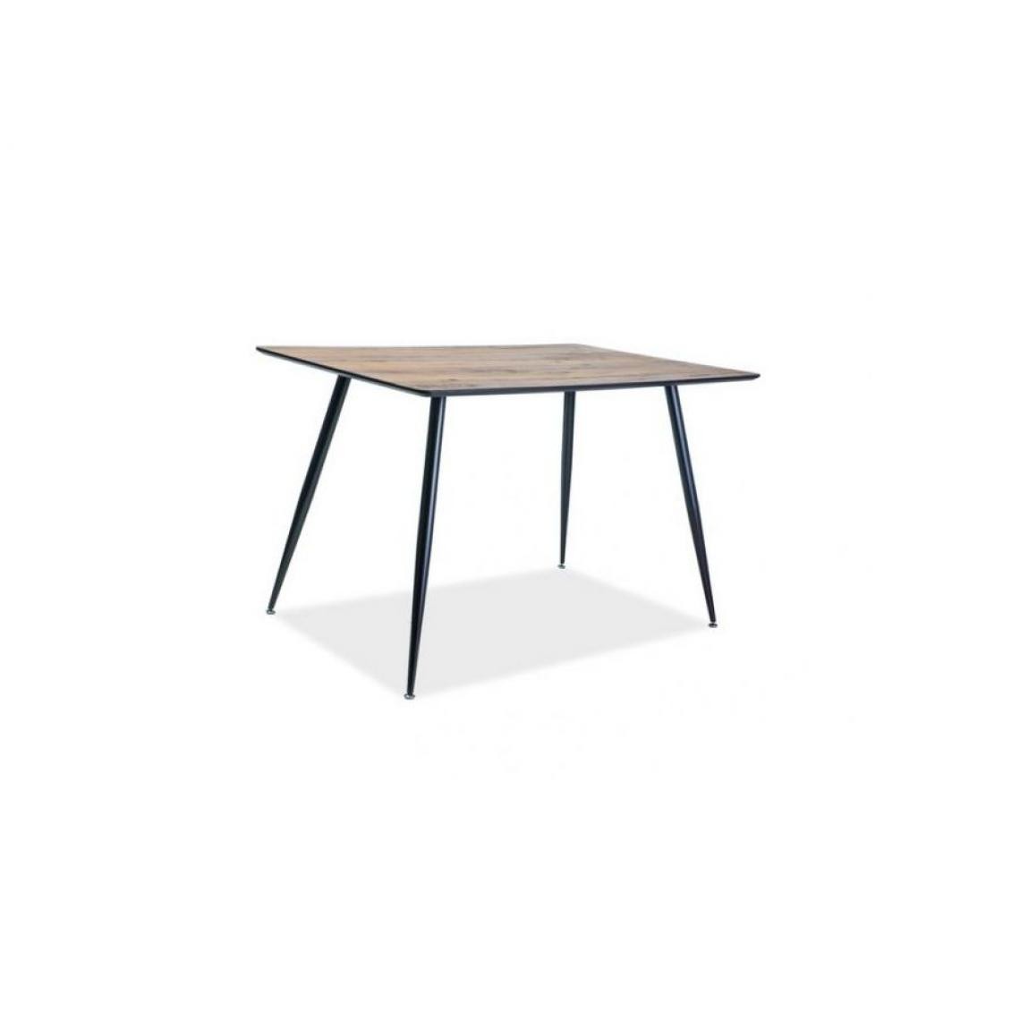 Hucoco - RIMUS - Table design et moderne - 120x80x75 cm - Plateau en panneau MDF mélaminé - Piètement en métal - Table fixe - Marron - Tables à manger