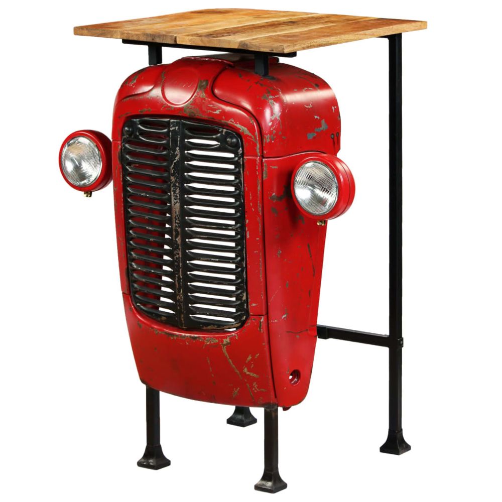 marque generique - Magnifique Tables serie Palikir Table de bar Bois de manguier massif 60x60x107cm Rouge Tracteur - Tables à manger