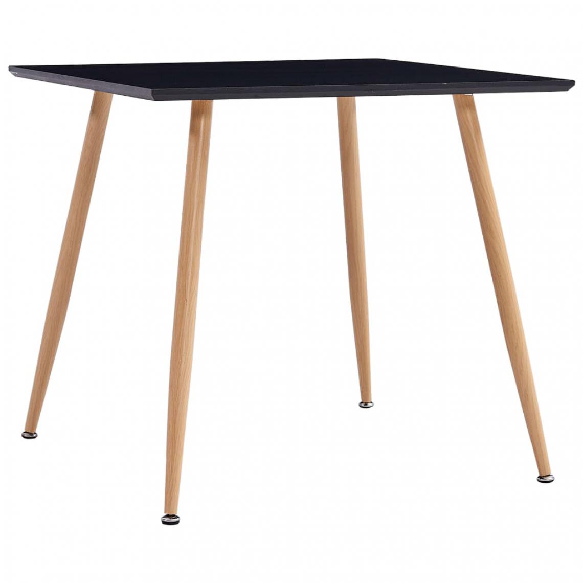 Chunhelife - Table de salle à manger Noir et chêne 80,5x80,5x73 cm MDF - Tables à manger