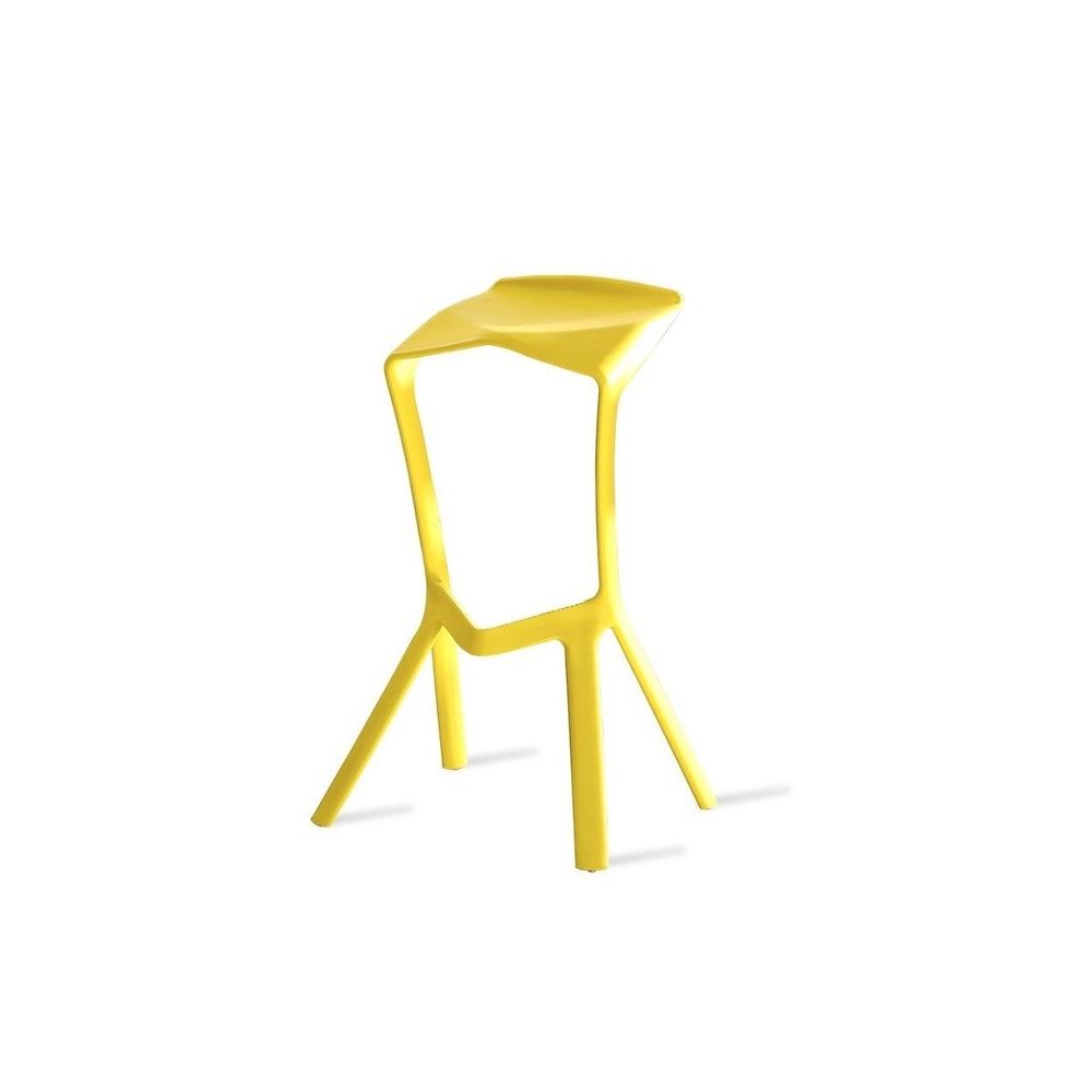 Wewoo - Chaise de bar en plastique de personnalité simple de de de géométrie nordique de café jaune - Chaises