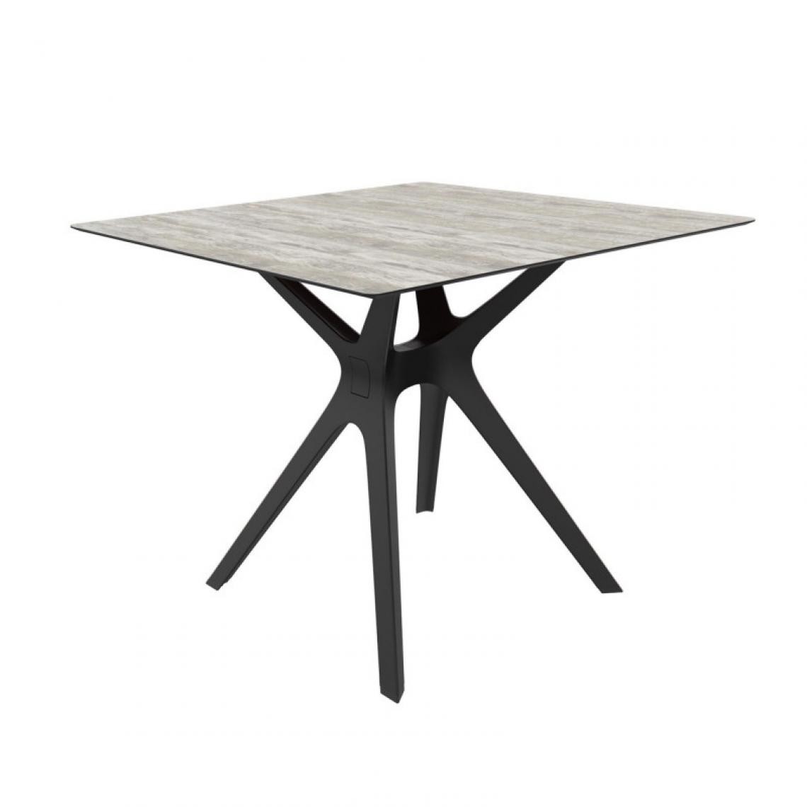 Resol - Table Phenolique 90x90 Pied De Table Vela "s" - Resol - Pied Noir - Planche En Bois LavéAluminium, phénolique compact, fibre de ve - Tables à manger