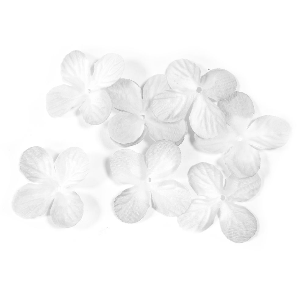 Visiodirect - Lot de 24 pétales de fleurs en tissu Blanc - 3 cm - Objets déco