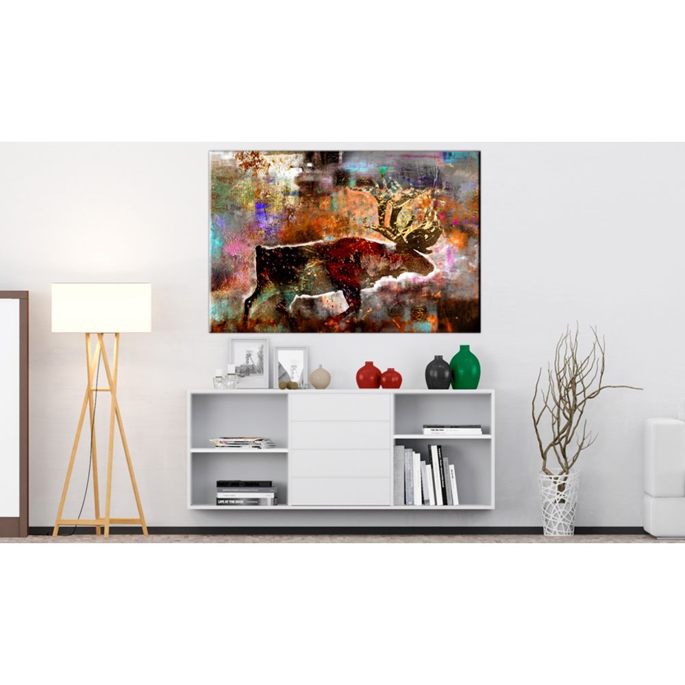 marque generique - 90x60 Tableau Animaux divers Animaux Splendide Colourful Caribou - Tableaux, peintures
