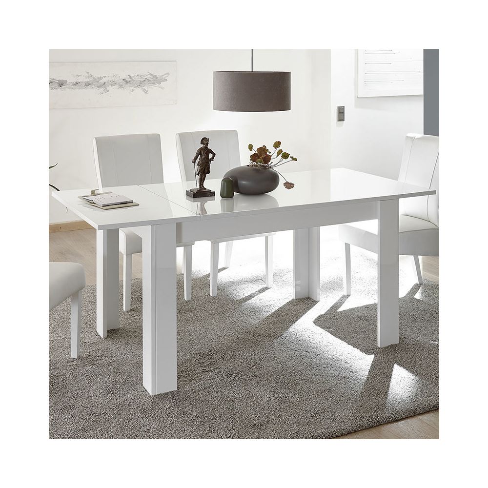 Kasalinea - Table blanche 140 avec rallonge design PALERMO - Tables à manger