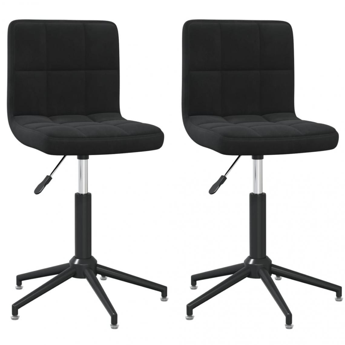 Decoshop26 - Lot de 2 chaises de salle à manger cuisine design moderne velours noir CDS020885 - Chaises