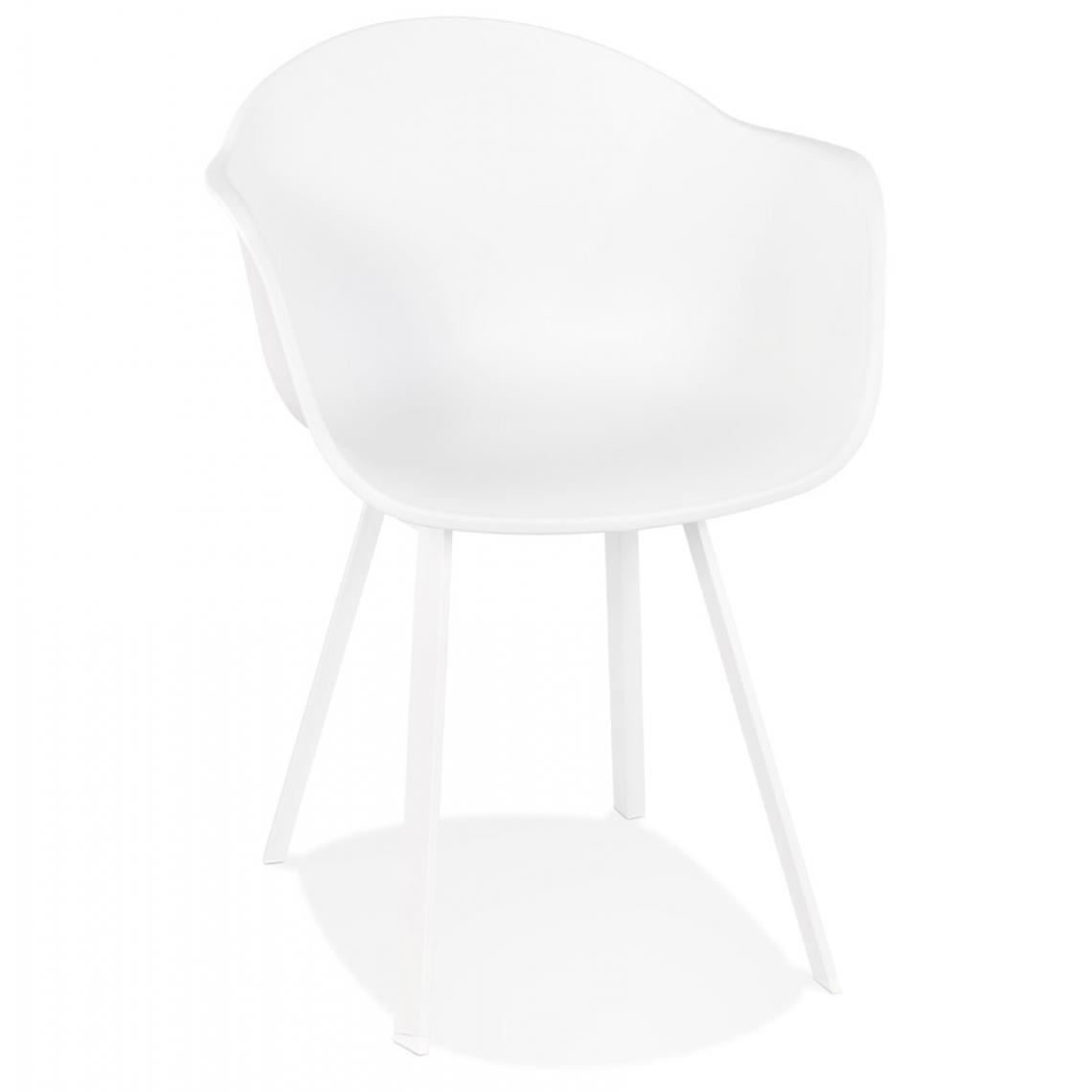 Alterego - Chaise à accoudoirs design 'JAVEA' blanche intérieur / extérieur - commande par 2 pièces / prix pour 1 pièce - Chaises