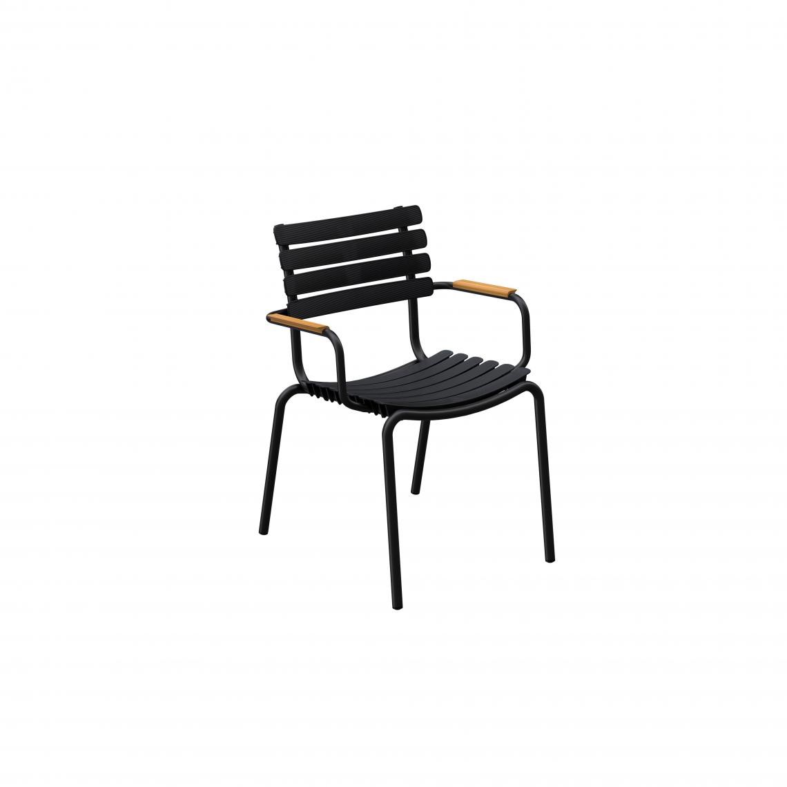 Houe - Chaise Reclips - avec accoudoirs en bambou - noir - Chaises