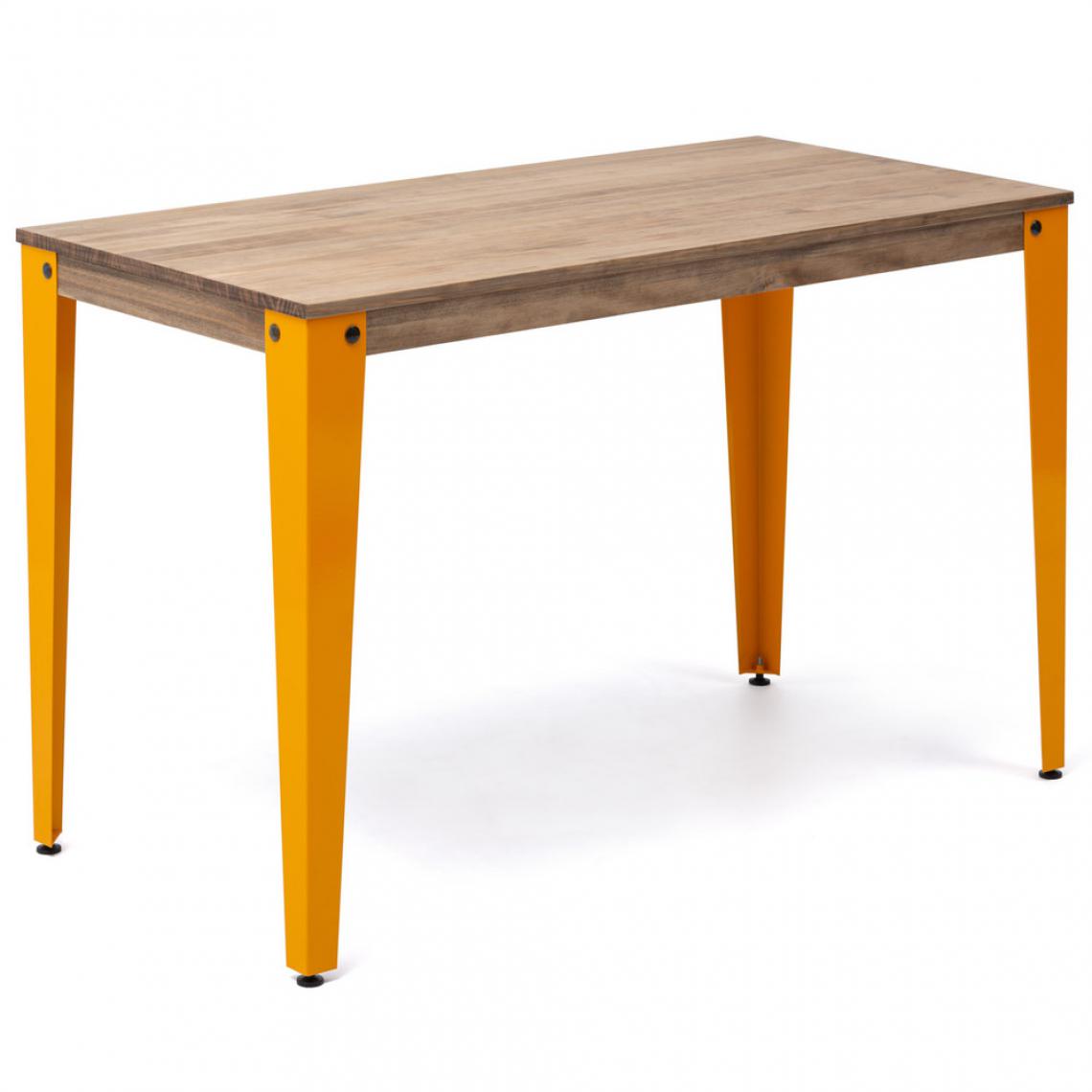 Ds Meubles - Table bureau Lunds 110x70x75cm Jaune-Effect Vintage. Box Furniture - Tables à manger