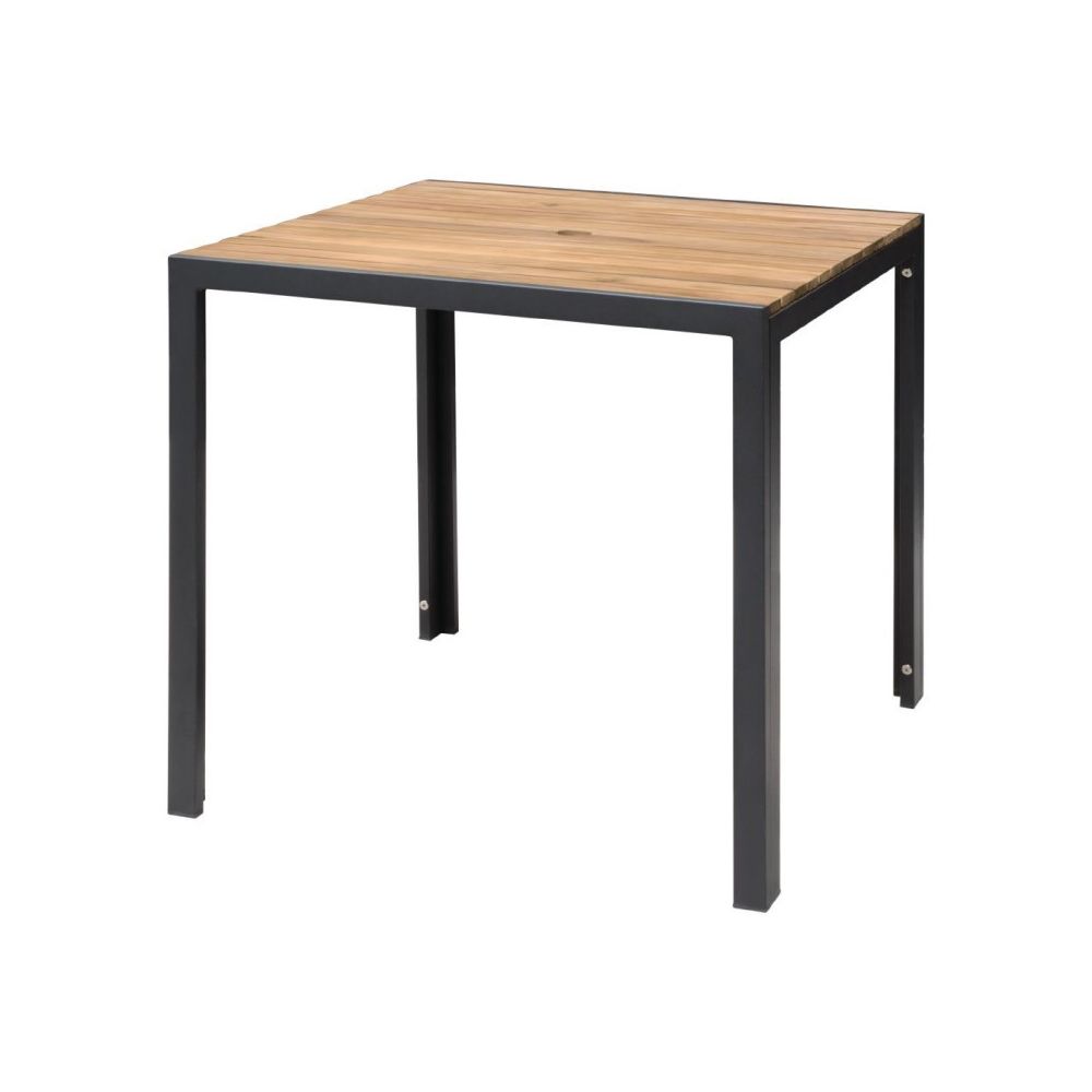 Materiel Chr Pro - Table Carrée - Acier & Acacia - 800 mm - Bolero - - Tables à manger