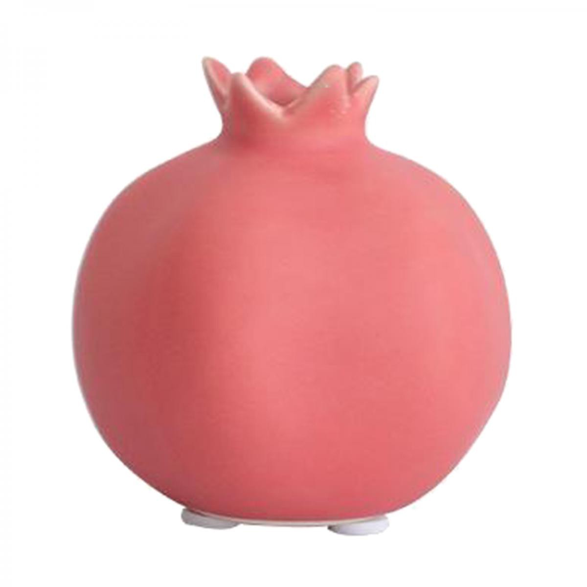 marque generique - Céramique Grenade Forme Vase Décor À La Maison Salon Chambre Ornement L Rouge Marron - Vases