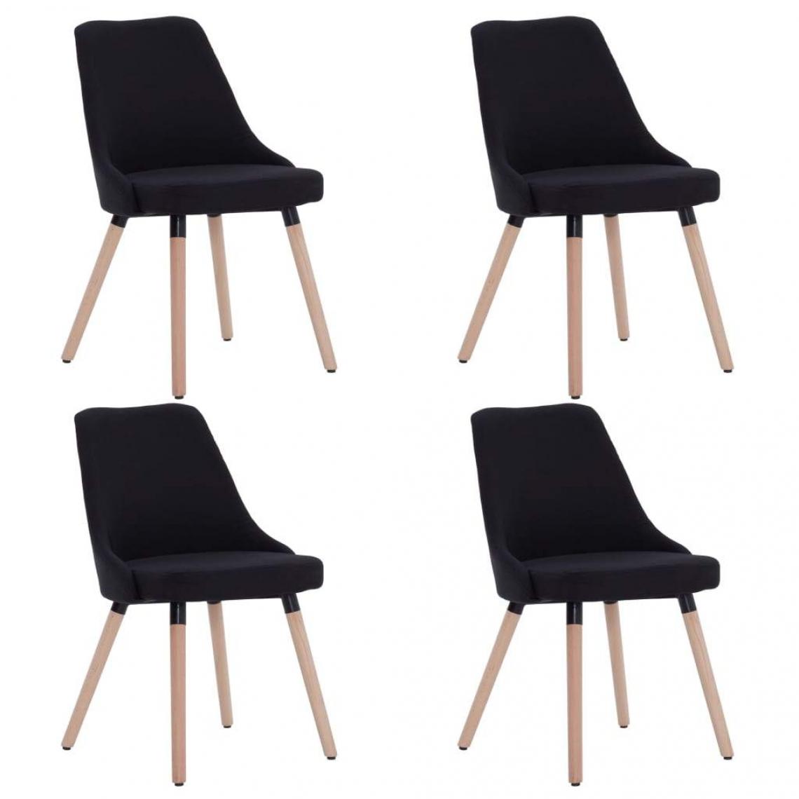 Decoshop26 - Lot de 4 chaises de salle à manger design moderne cuisine tissu noir CDS021840 - Chaises