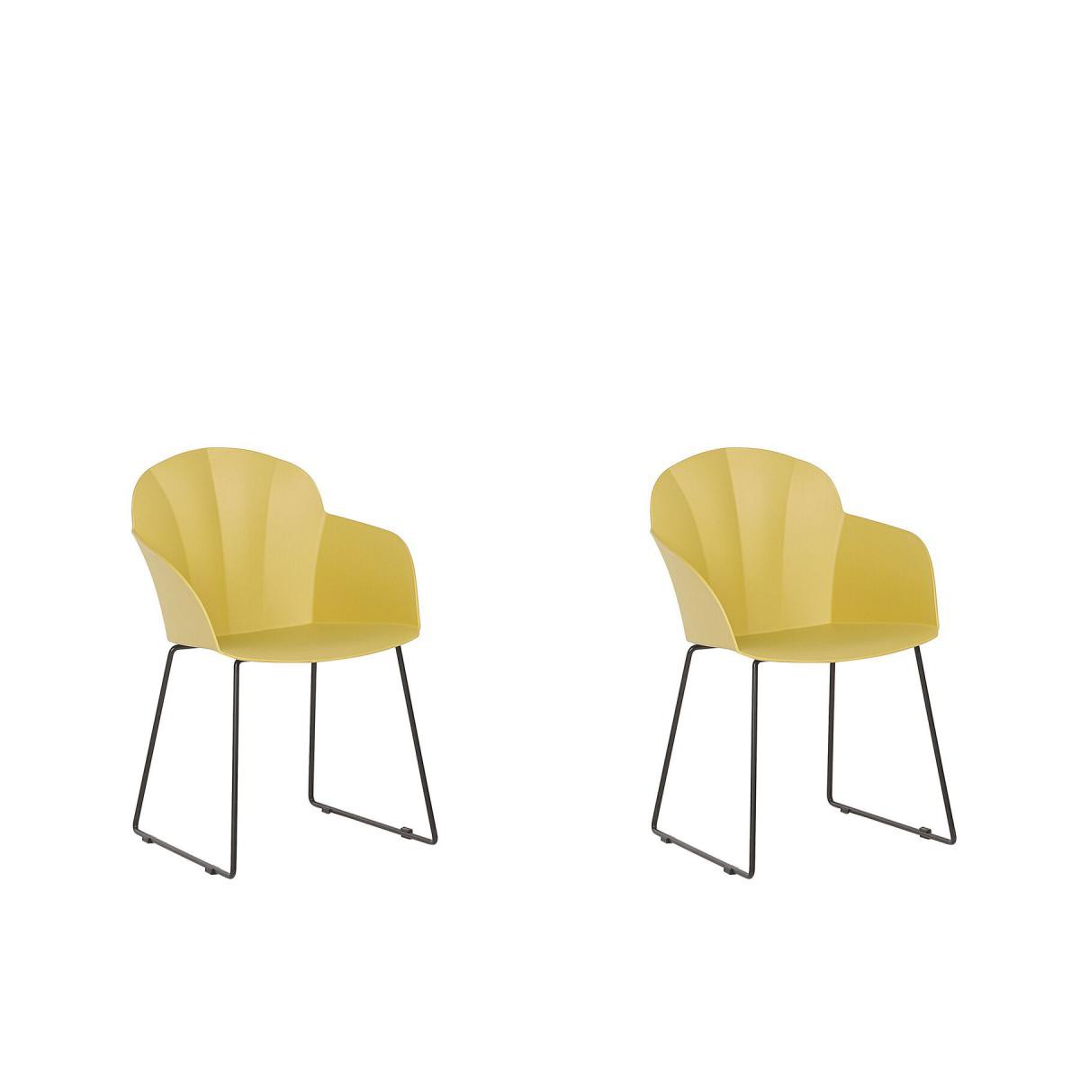 Beliani - Beliani Lot de 2 chaises de salle à manger jaunes SYLVA - - Chaises