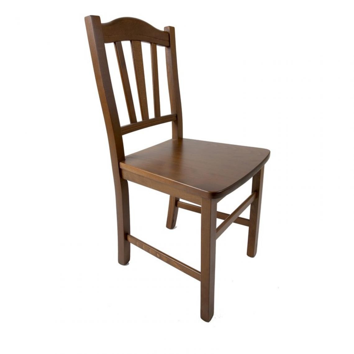 Webmarketpoint - Chaise en bois massif couleur noyer dossier décoré 46x51xh.95 cm - Chaises