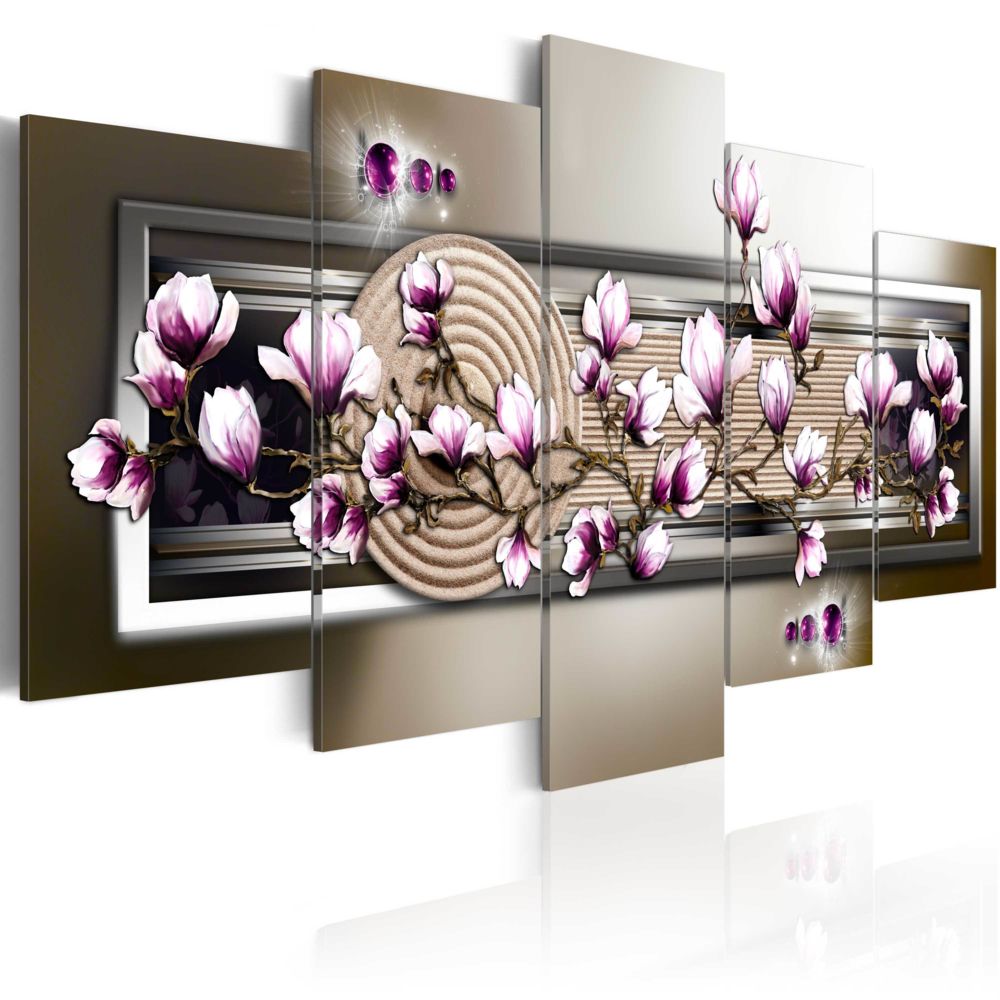 Bimago - Tableau | Magnolia and zen | 100x50 | Fleurs | Magnolias | - Tableaux, peintures