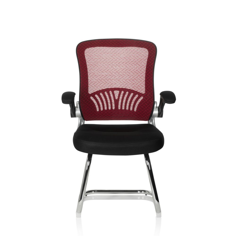 Hjh Office - Chaise de conférence / Siège visiteurs FLYER PRO V Tissu maille Noir/Rouge hjh OFFICE - Chaises