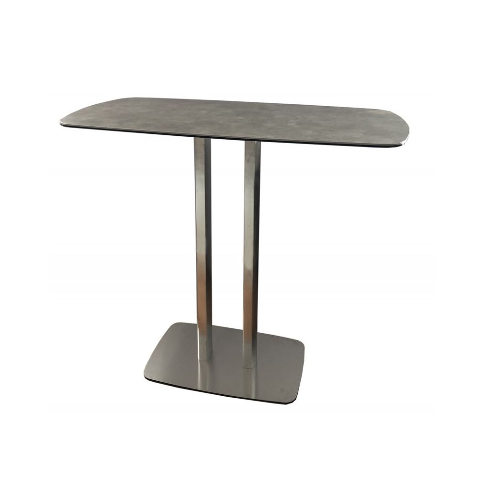 Meubletmoi - Table haute rectangulaire 120 cm plateau céramique - SIGMA - Tables à manger