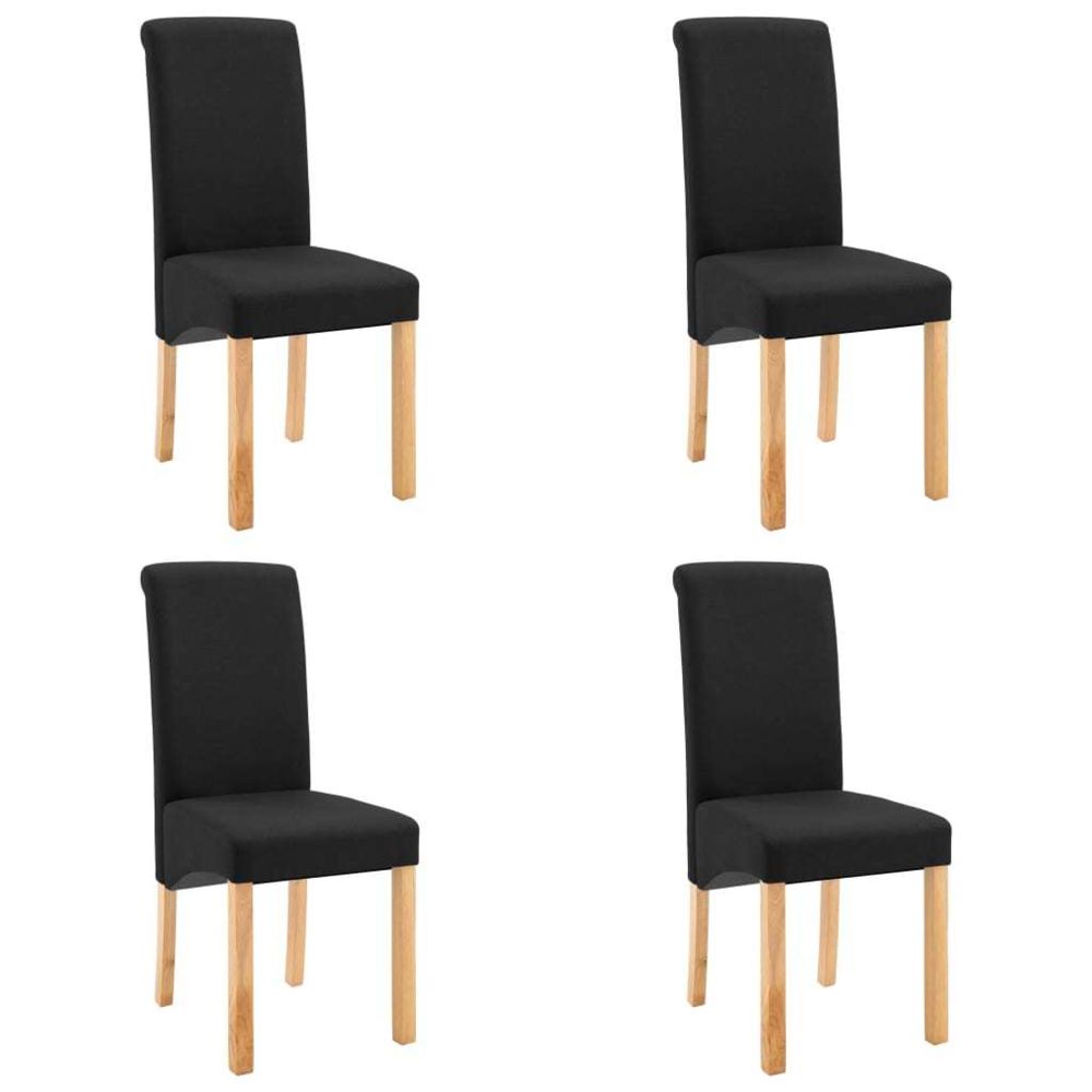marque generique - Icaverne - Chaises de cuisine serie Chaises de salle à manger 4 pcs Noir Tissu - Chaises