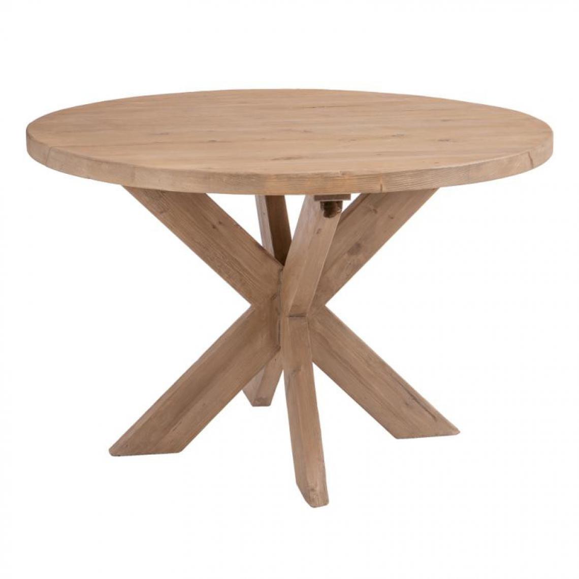 Tousmesmeubles - Table de repas ronde bois massif clair 120 cm n°2 - ARMAL - Tables à manger