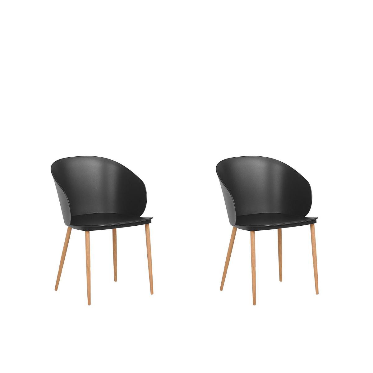 Beliani - Beliani Lot de 2 chaises de salle à manger noires BLAYKEE - - Chaises