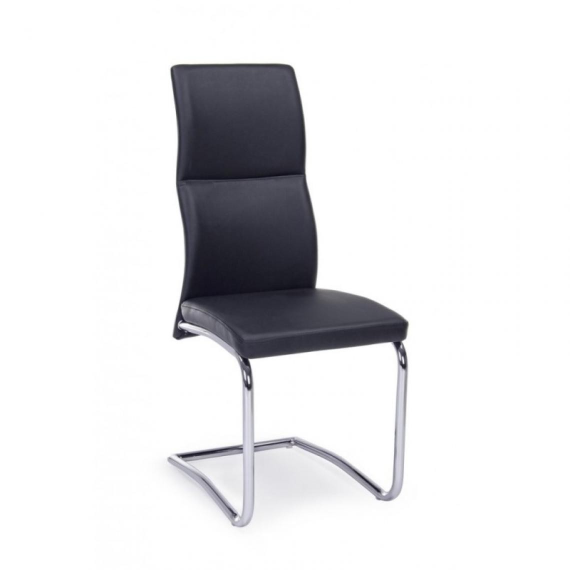 Webmarketpoint - Chaise de salon en éco-cuir Noir THELMA 44x58x h104 cm - Chaises