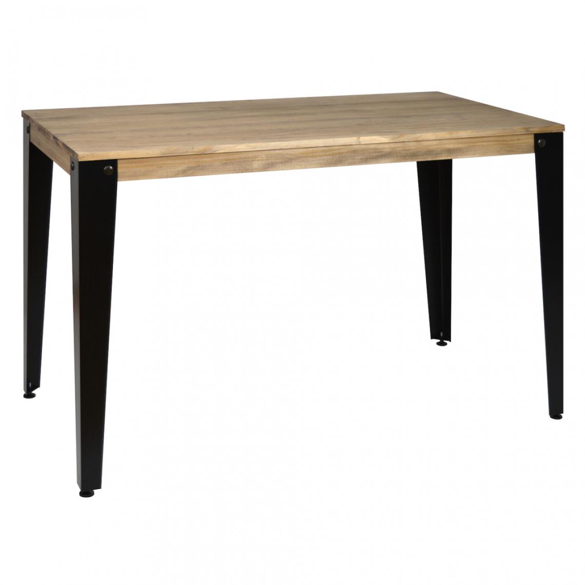 Ds Meubles - Table salle à manger Lunds Noir 80x120x75cm Vintage Industriel - Tables à manger