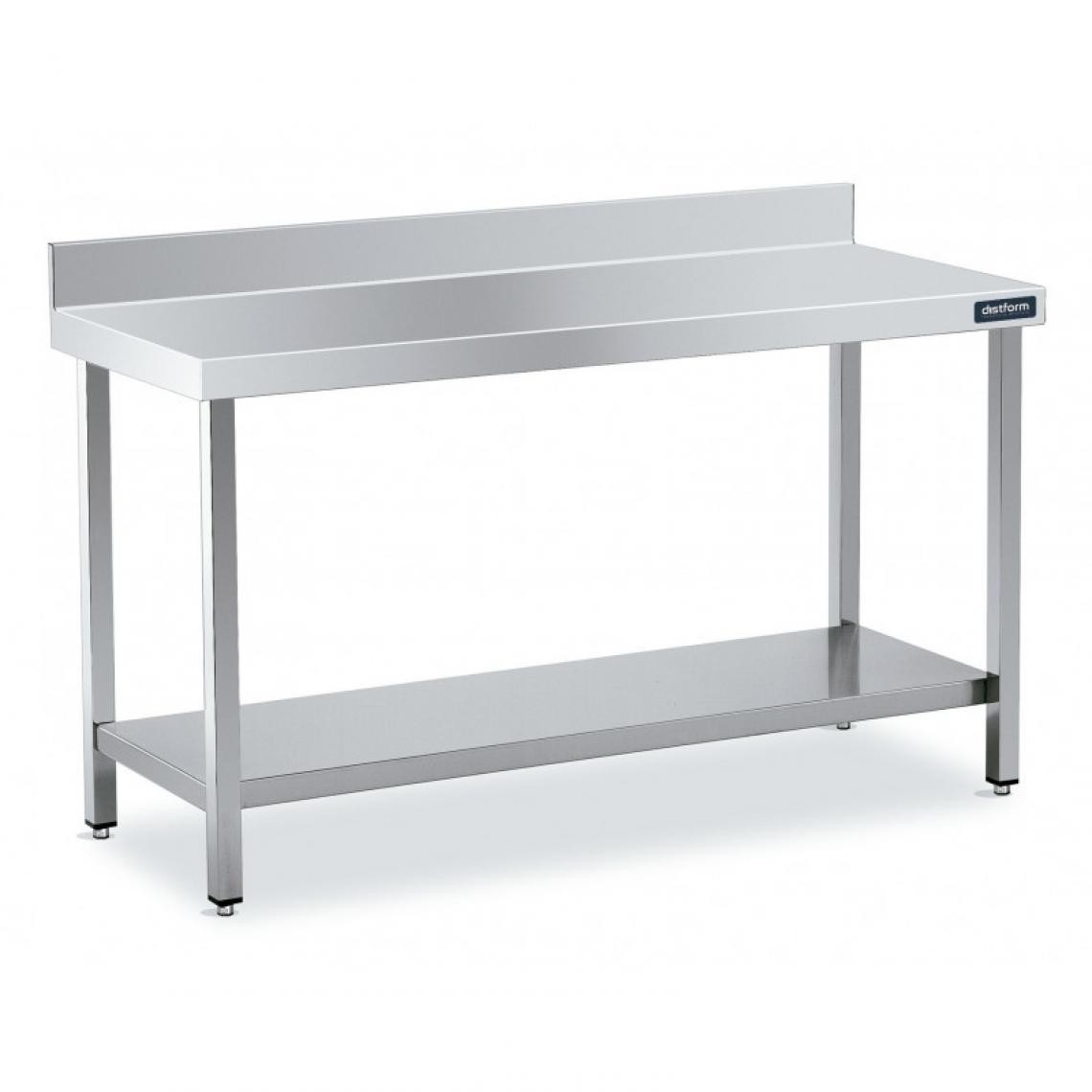 DISTFORM - Table Inox de Travail Adossée avec Étagère - Gamme 500 - Distform - Acier inoxydable1400x500 - Tables à manger