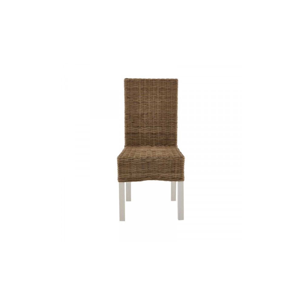 Dansmamaison - Chaise avec coussin beige Pin/Kubu - LIMOGES - L 56 x l 46 x H 97 cm - Chaises