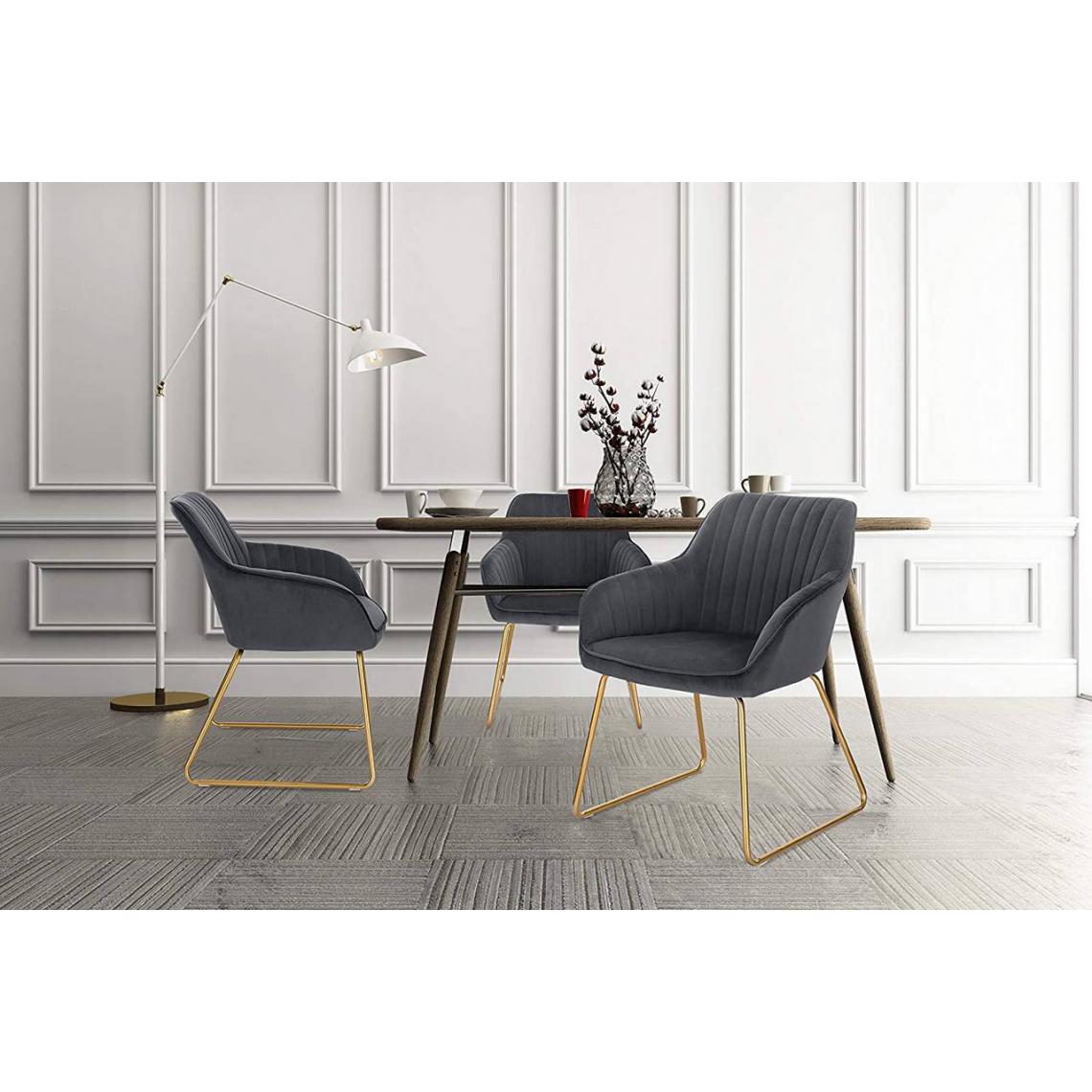 MercatoXL - Ensemble de 2 chaises modèle velours gris foncé - Tables à manger