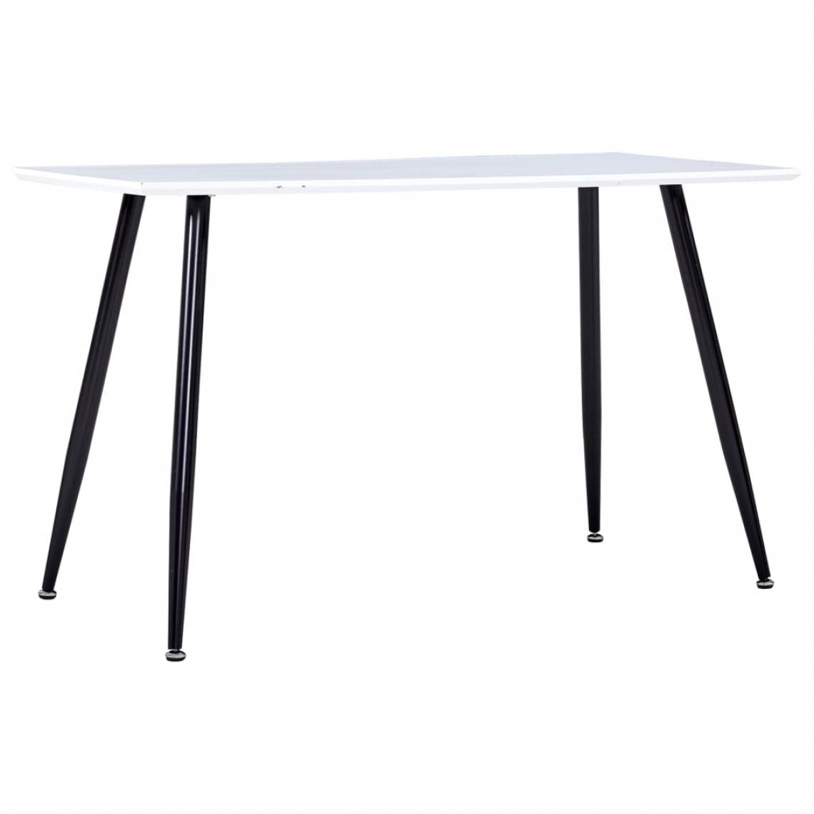 Vidaxl - vidaXL Table de salle à manger Blanc et noir 120x60x74 cm MDF - Tables à manger