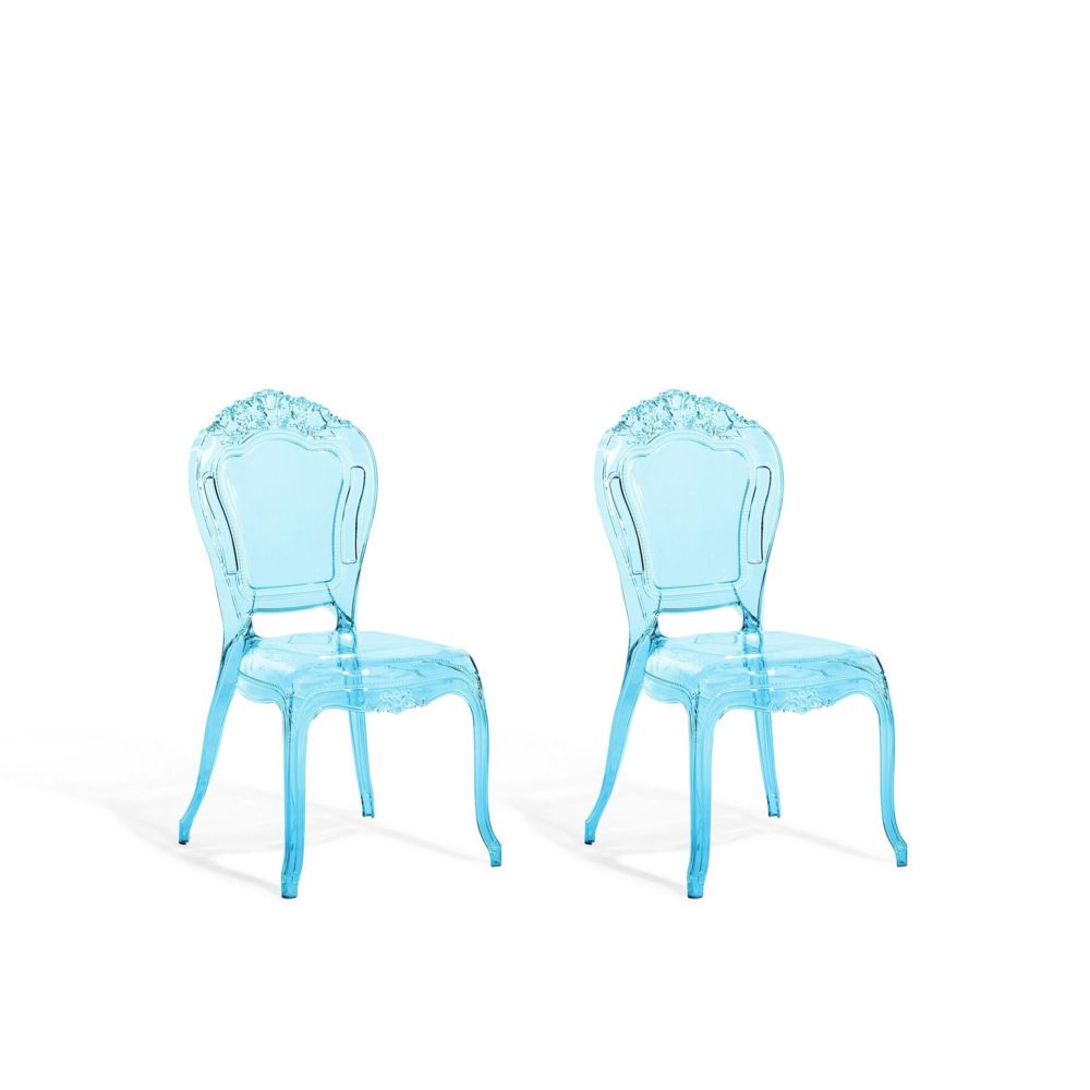 Beliani - Beliani Lot de 2 chaises de salle à manger bleues transparentes VERMONT - bleu - Chaises
