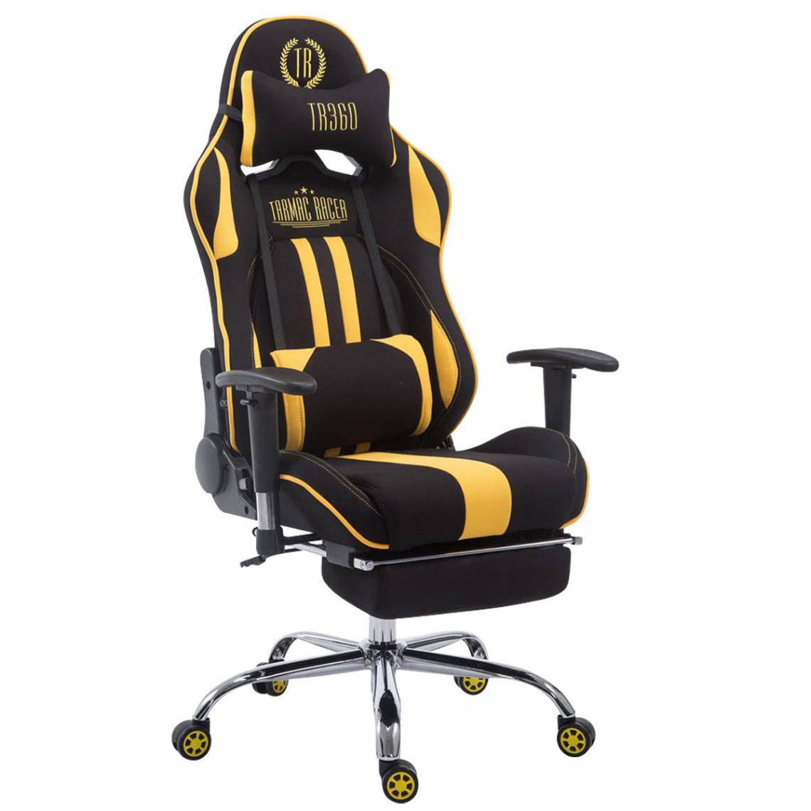 Icaverne - Superbe Chaise de bureau selection Luanda tissu Limit avec repose-pieds couleur noir jaune - Chaises