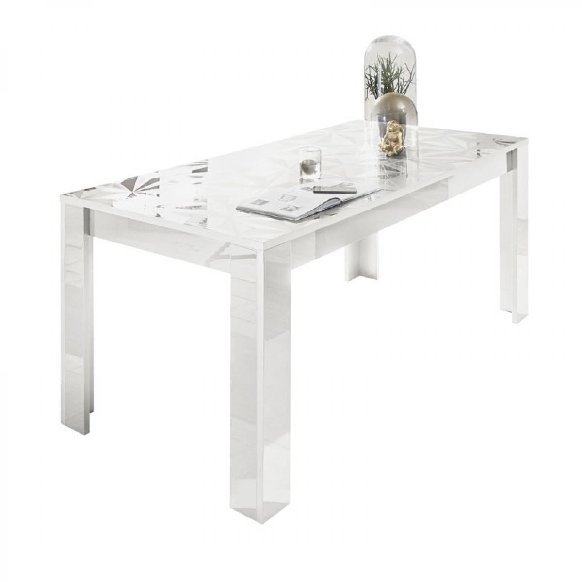 Tousmesmeubles - Table de repas rectangulaire Laquée Blanc brillant - KIOO - Tables à manger