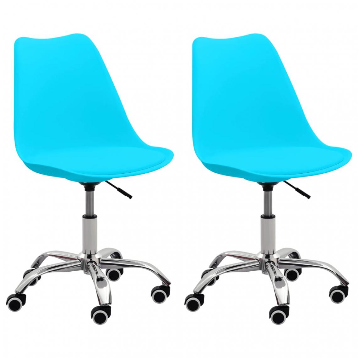 Chunhelife - Chunhelife Chaises de salle à manger 2 pcs Bleu Similicuir - Chaises