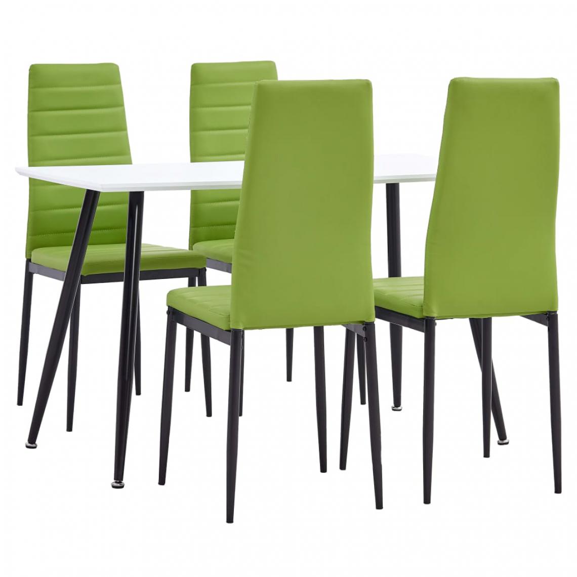 Chunhelife - Ensemble de salle à manger 5 pcs Similicuir Vert citron - Tables à manger