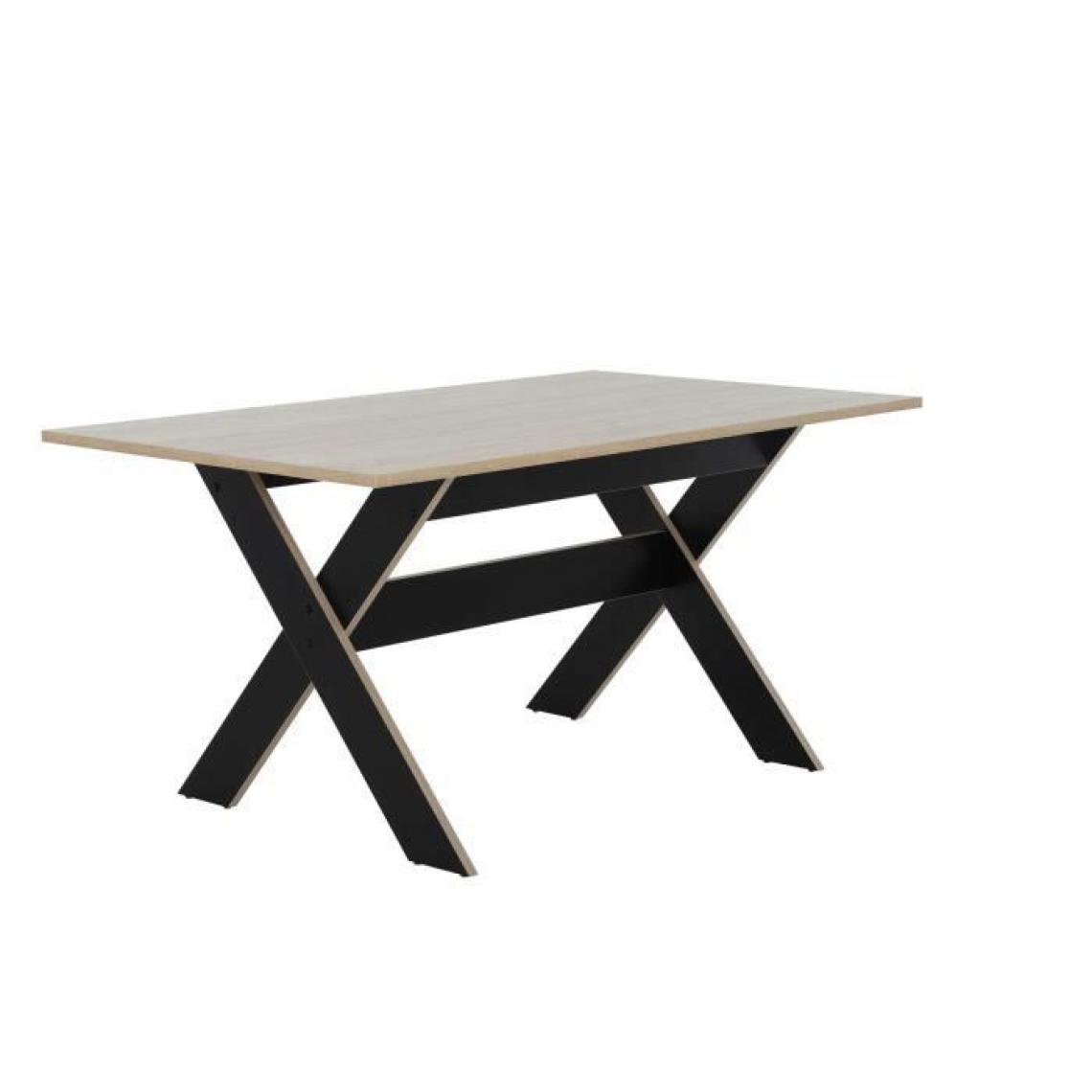 Gami - GAMI - table à manger - rectangulaire - décor chêne et noir - contemporain - medoc - l 160xp 90xh 76 cm - Tables à manger