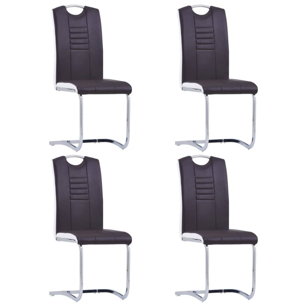 marque generique - Inedit Fauteuils et chaises famille Accra Chaises de salle à manger 4 pcs Marron Similicuir - Chaises
