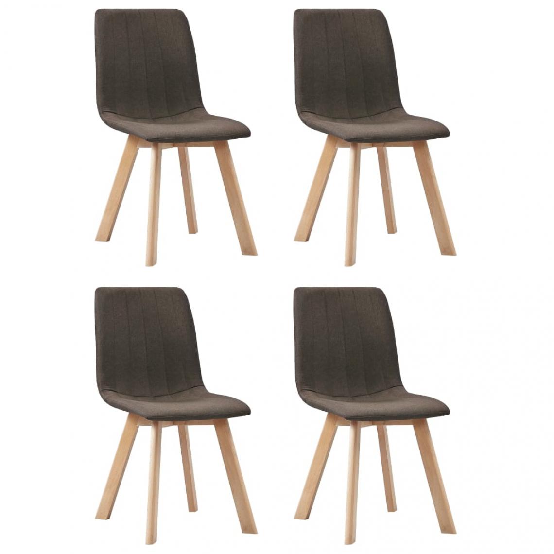Decoshop26 - Lot de 4 chaises de salle à manger cuisine design moderne tissu marron CDS021737 - Chaises