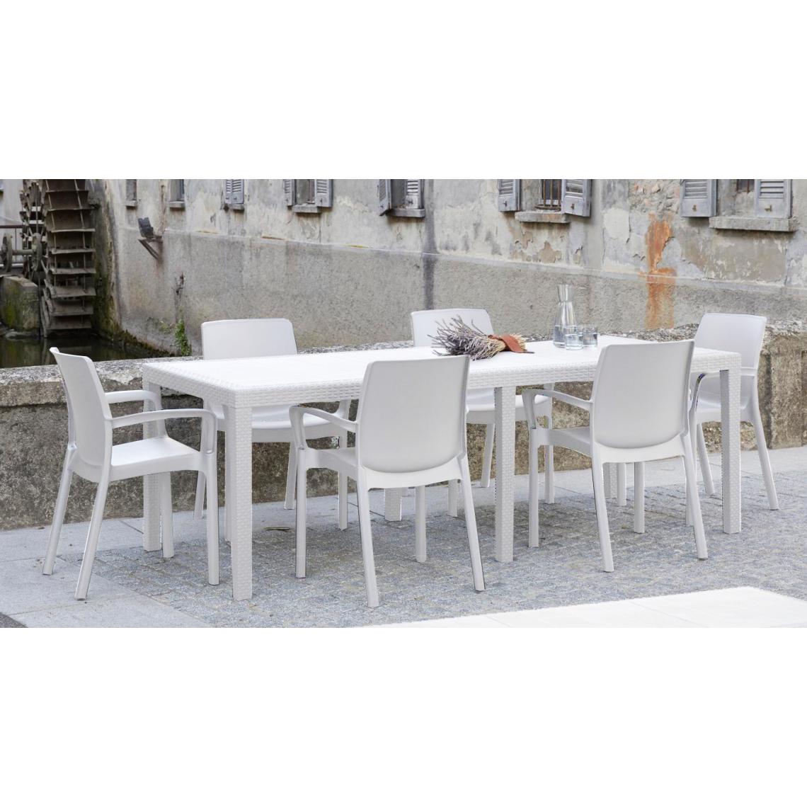 Alter - Table d'extérieur rectangulaire extensible, Made in Italy, couleur blanche, Dimensions 150 x 72 x 90 cm (extensible jusqu'à 220 cm) - Tables à manger
