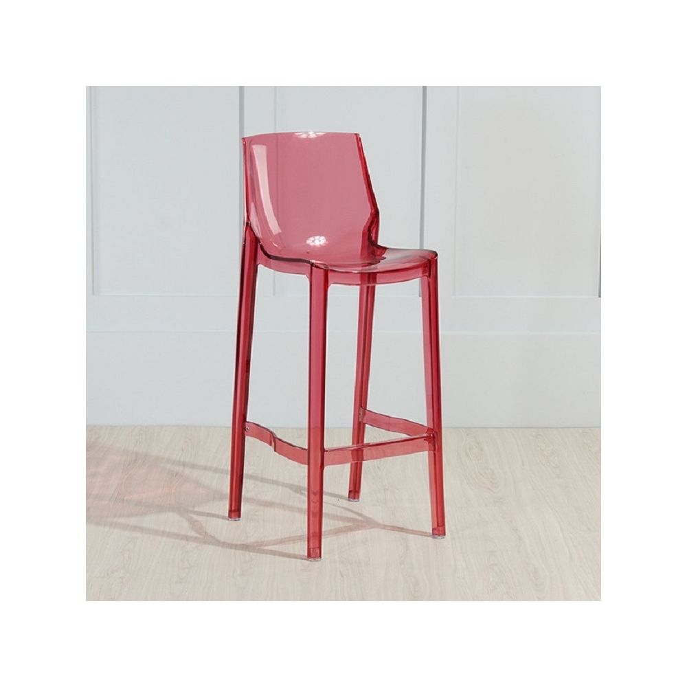 Wewoo - Chaise de bar transparentechaise haute en acryliquehauteur de 75 cm rouge transparent - Chaises