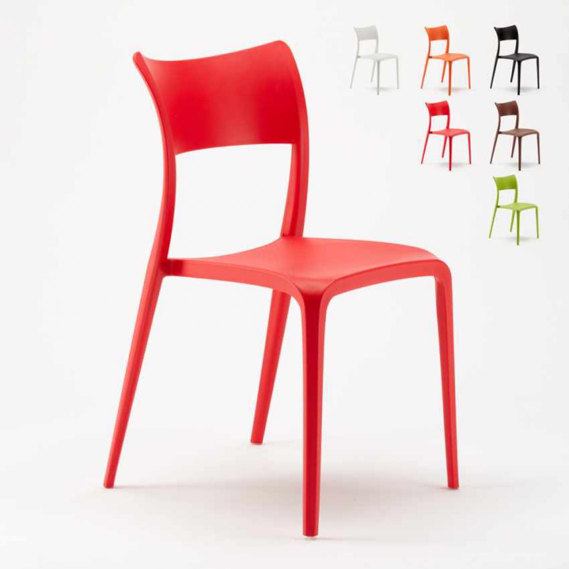 Ahd Amazing Home Design - Chaise en Polypropylène pour Salle à Manger Bar Restaurant et Jardin Parisienne, Couleur: Rouge - Chaises