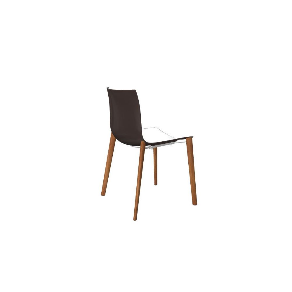 Arper - Catifa 46 chaise 0355 - marron foncé/blanc - Chaises