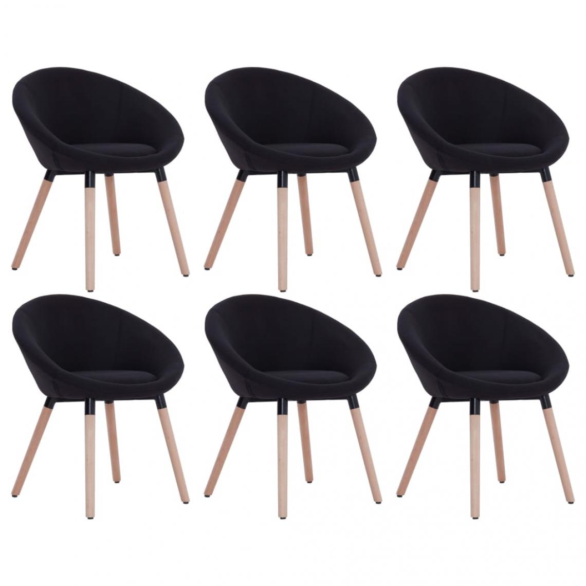 Decoshop26 - Lot de 6 chaises de salle à manger cuisine design contemporain tissu noir CDS022710 - Chaises