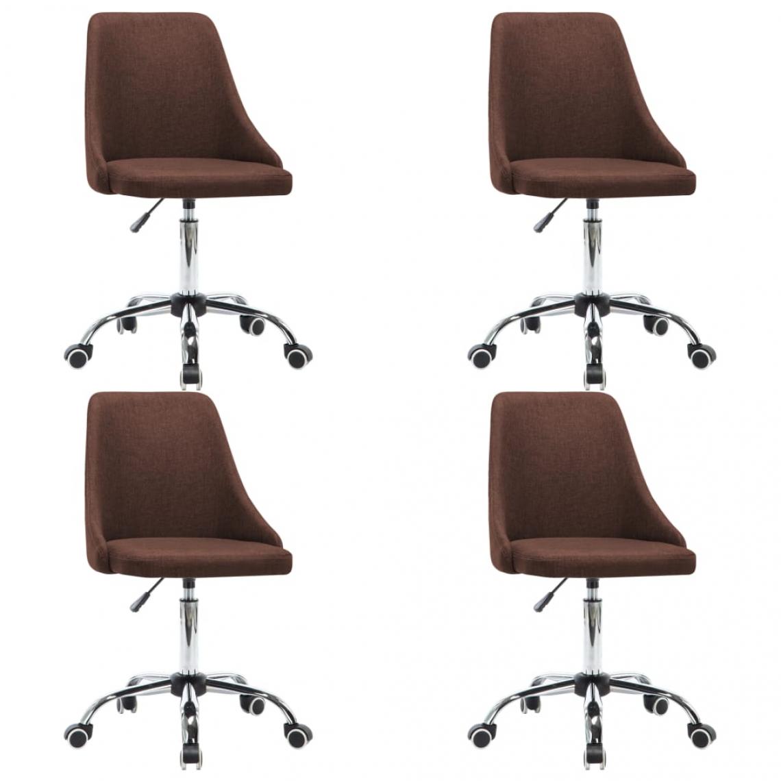 Decoshop26 - Lot de 4 chaises de salle à manger cuisine design moderne tissu marron CDS021761 - Chaises