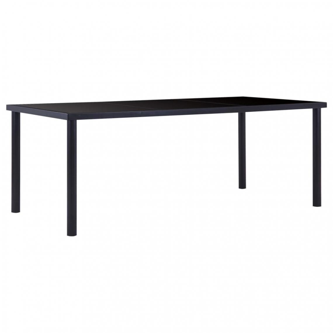 Vidaxl - vidaXL Table de salle à manger Noir 200x100x75 cm Verre trempé - Tables à manger