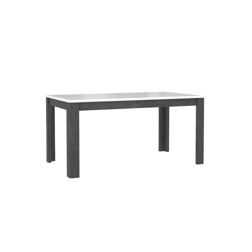 Meubletmoi - Table de repas extensible 160 à 206 cm bois blanc et gris - CALVI - Tables à manger